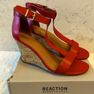 Kenneth Cole Reaction Red Wedge Sandals